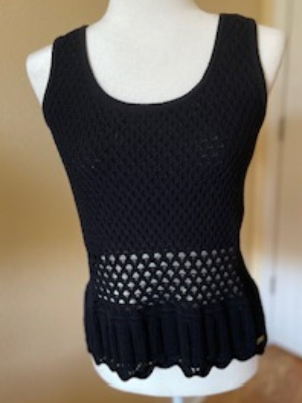 St John Sport Black Crocheted Top - size S